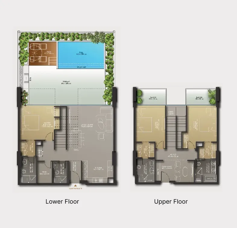 3 BR layout at Olaia Residences