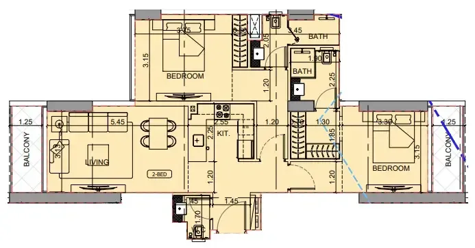 2 BR layout at Binghatti Cullinan