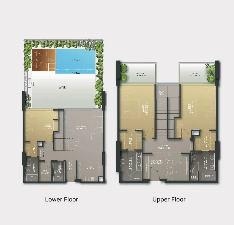 3 BR layout at Olaia Residences