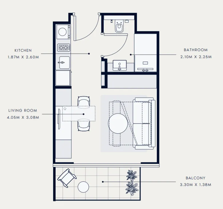 0 BR layout at Azizi Venice 