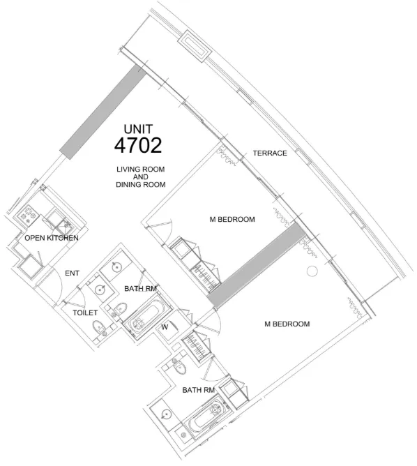 2 BR layout at Damac Towers by Paramount