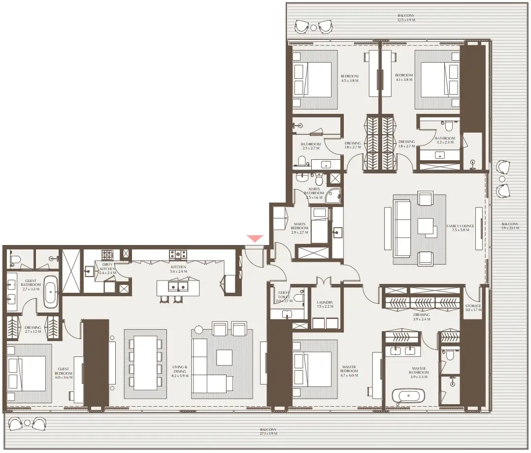 4 BR layout at Akala Residences