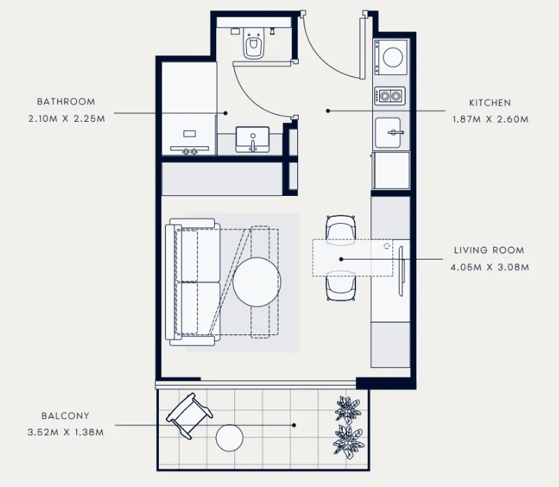 0 BR layout at Azizi Venice 