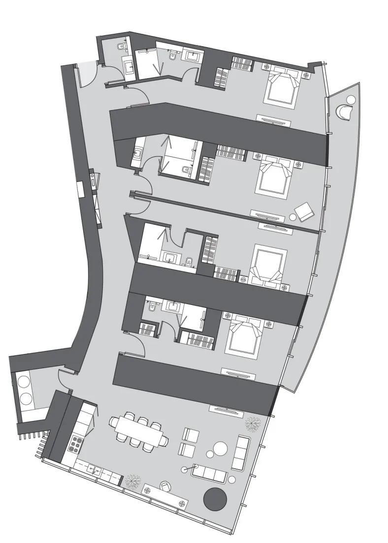 4 BR layout at Six Senses Residence