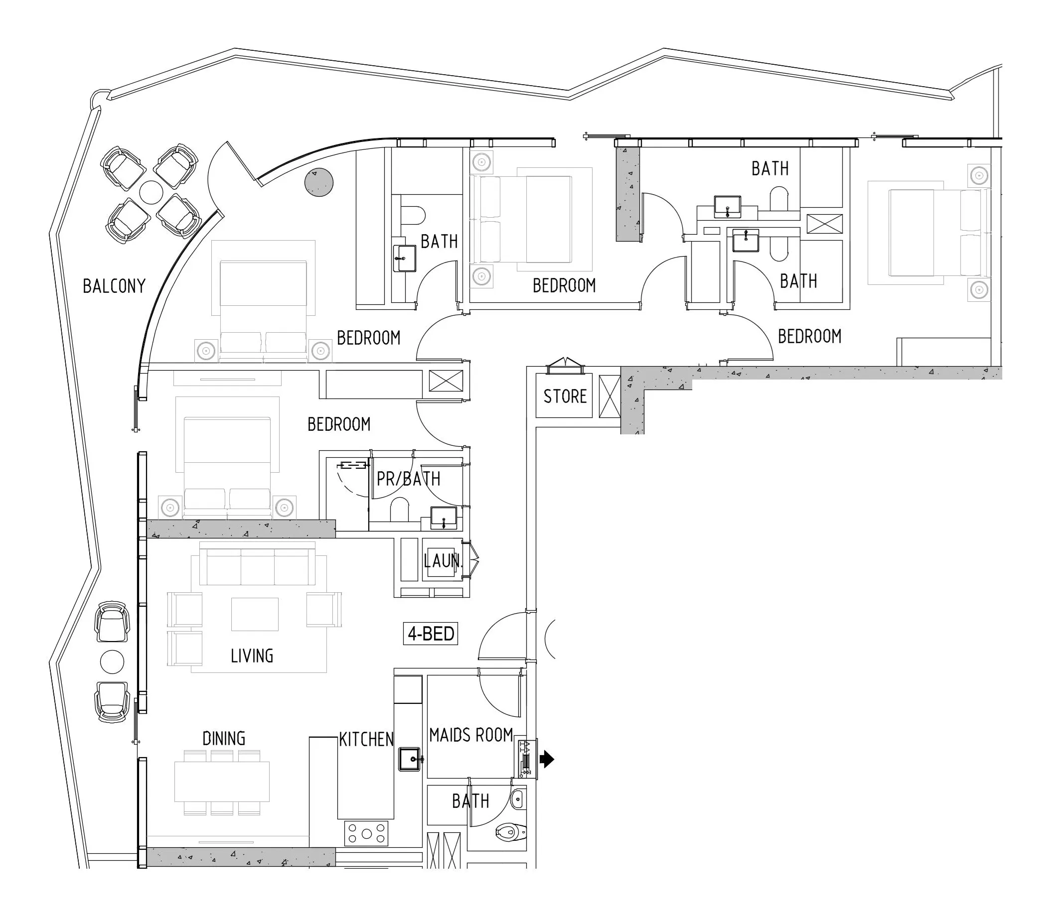 4 BR layout at Volta