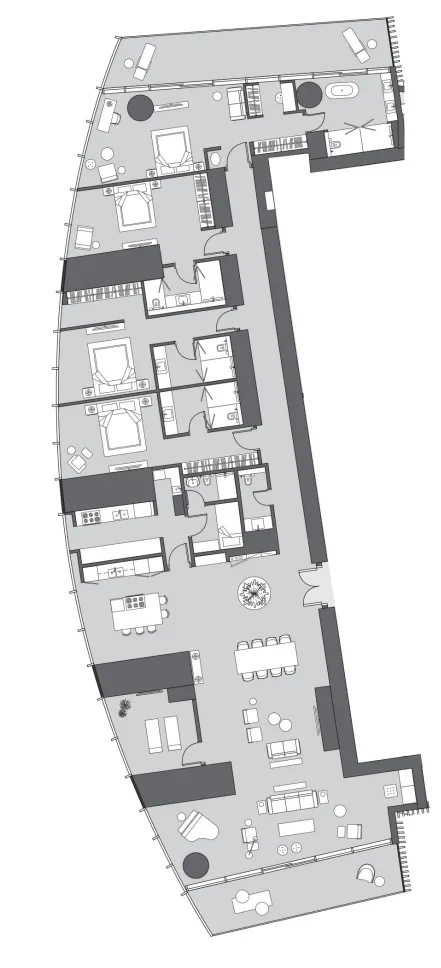 4 BR layout at Six Senses Residence