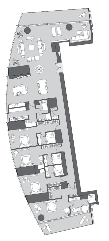 4 BR layout at Six Senses Residence