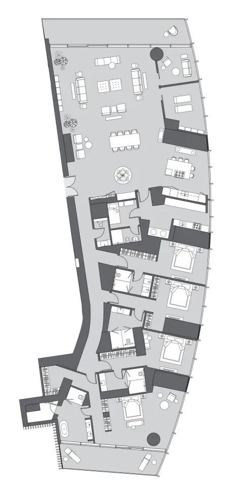 4 BR layout at Six Senses Residence