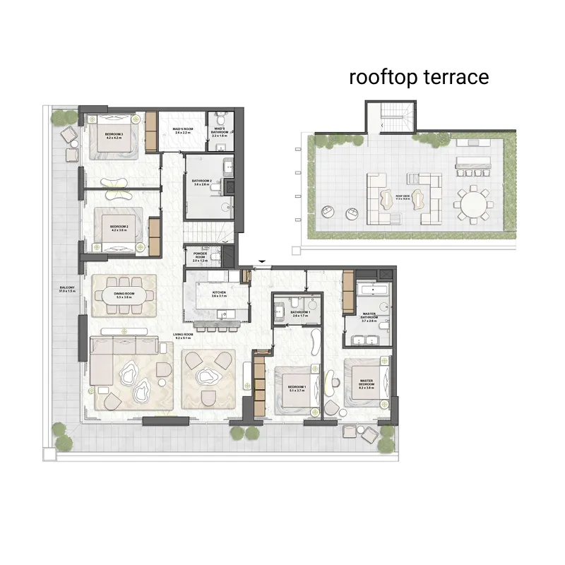 4 BR layout at Saria