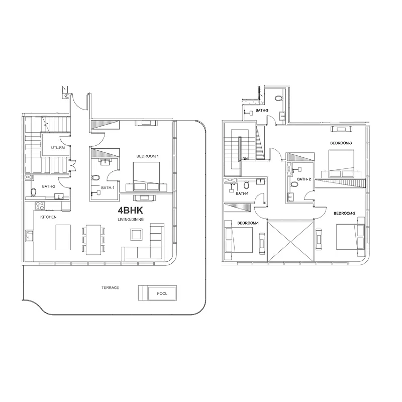 4 BR layout at Villa Del Arte