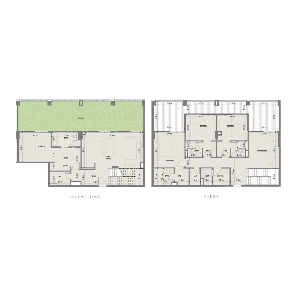 4 BR layout at Blue Marina Residence