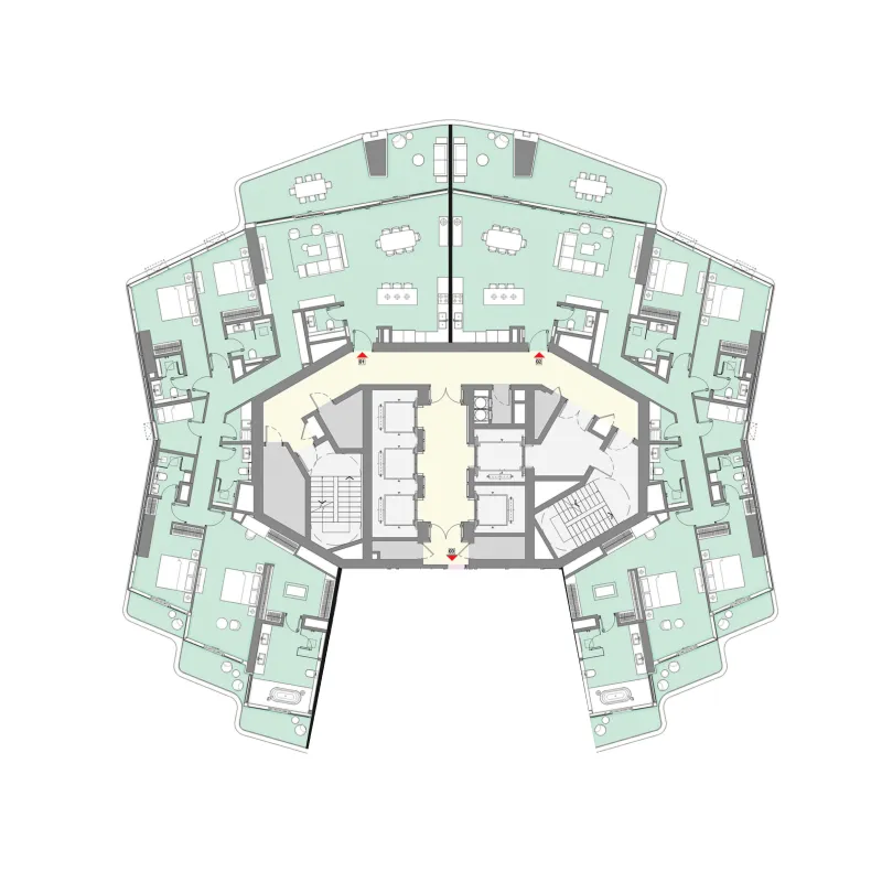4 BR layout at LIV Lux