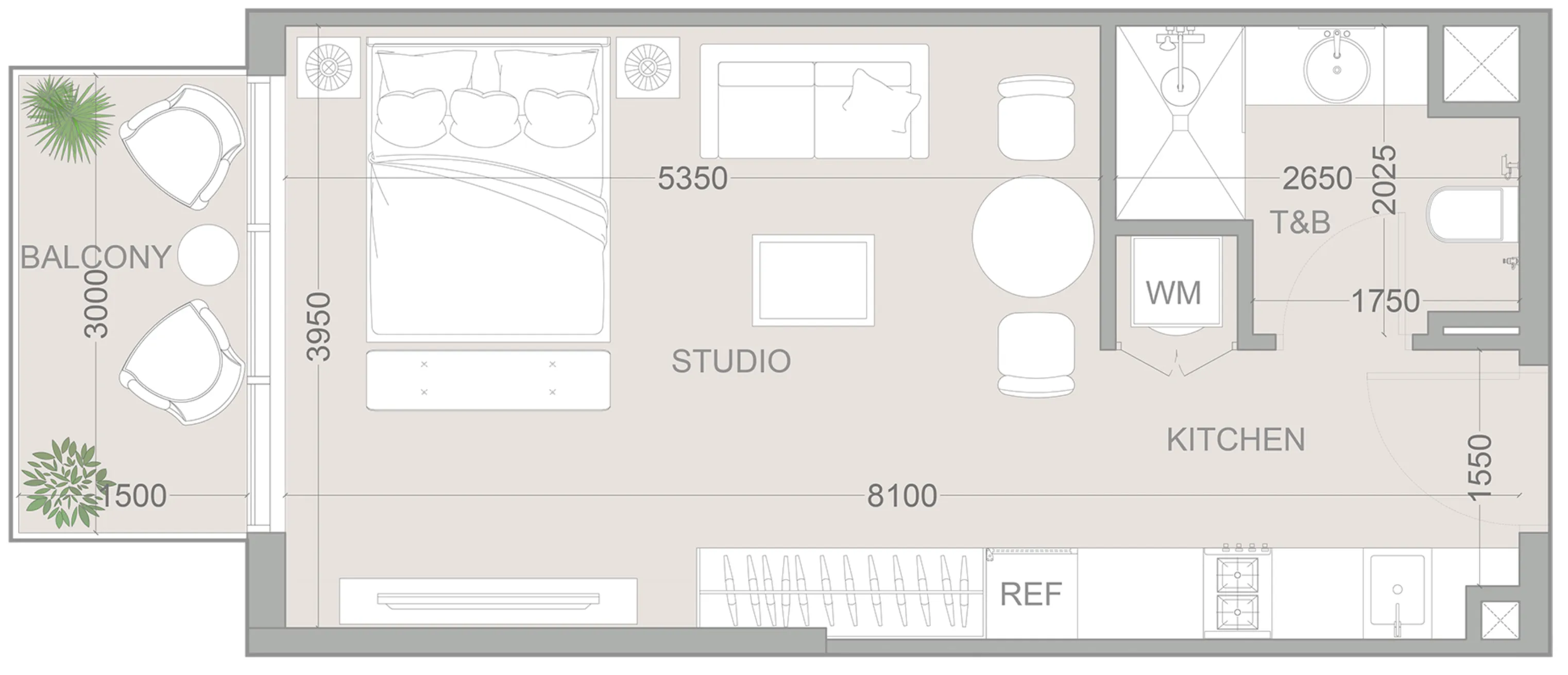 0 BR layout at 1WOOD Residence 2