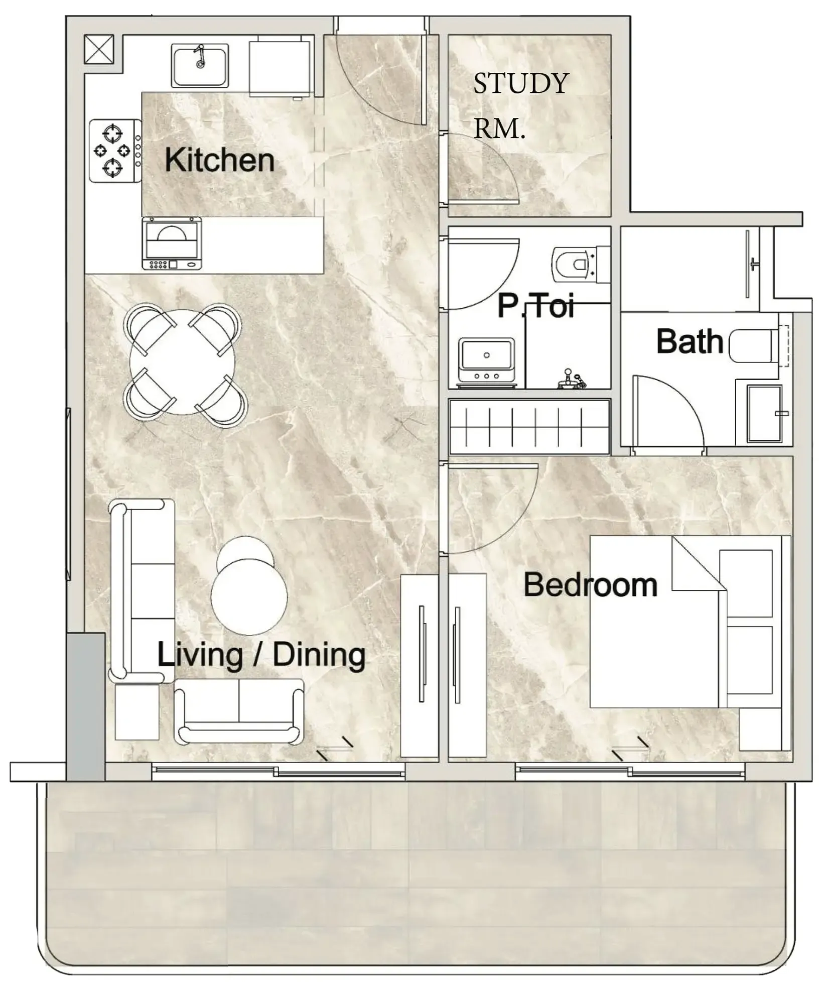 1 BR layout at Zyra Vista Residence