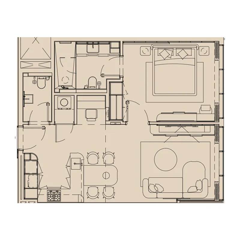 1 BR layout at Pearl House IV