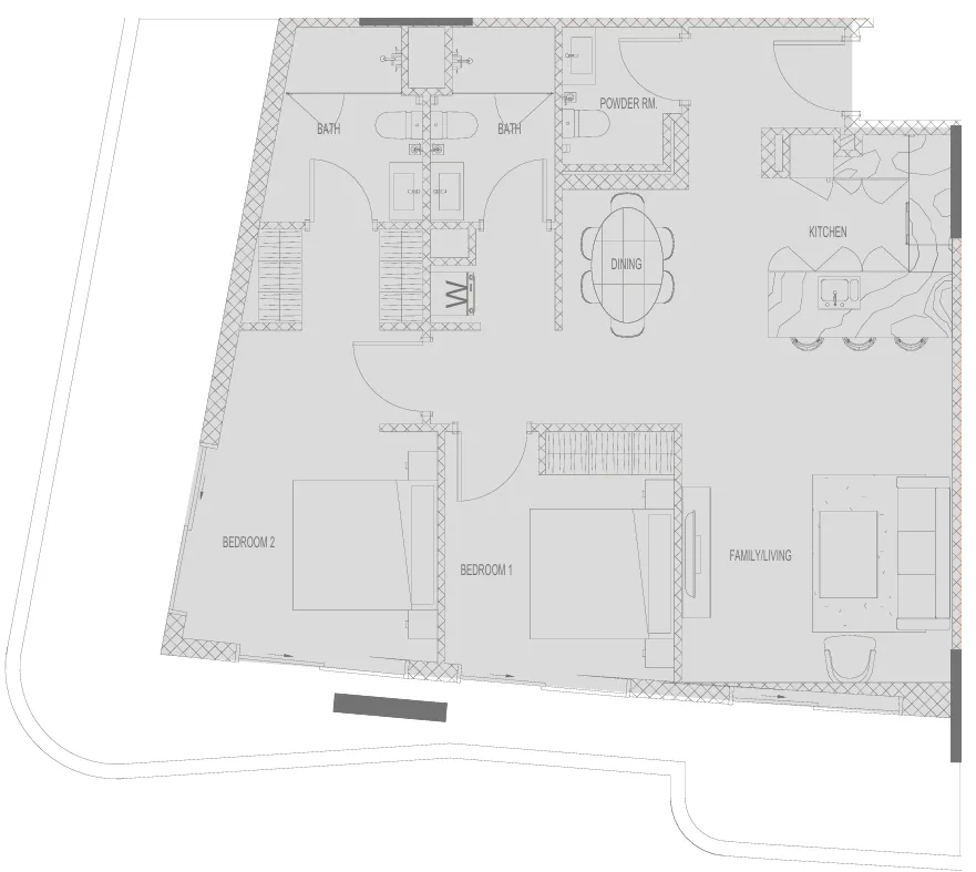 2 BR layout at Hadley Heights 2