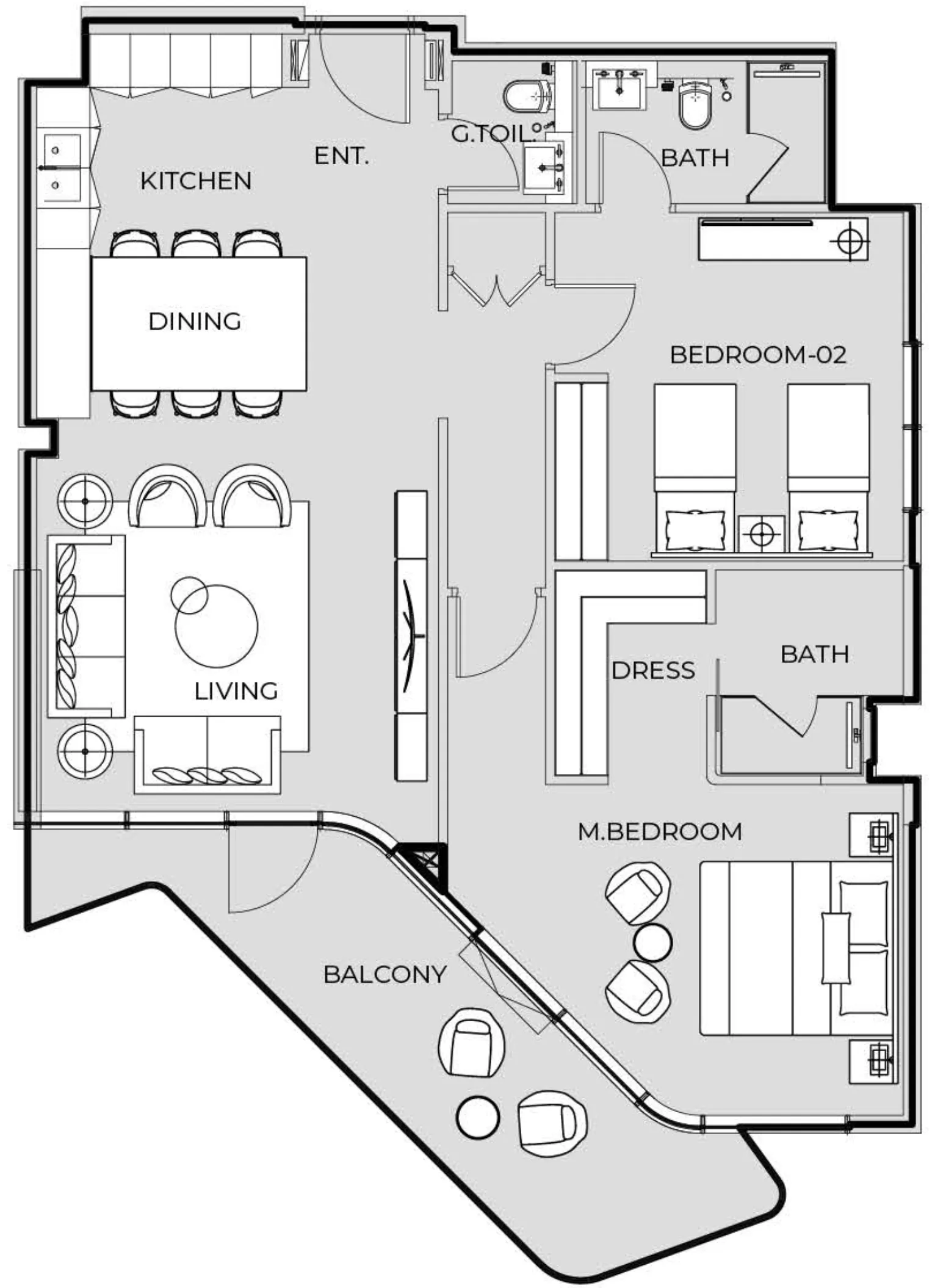 2 BR layout at Coastal Haven