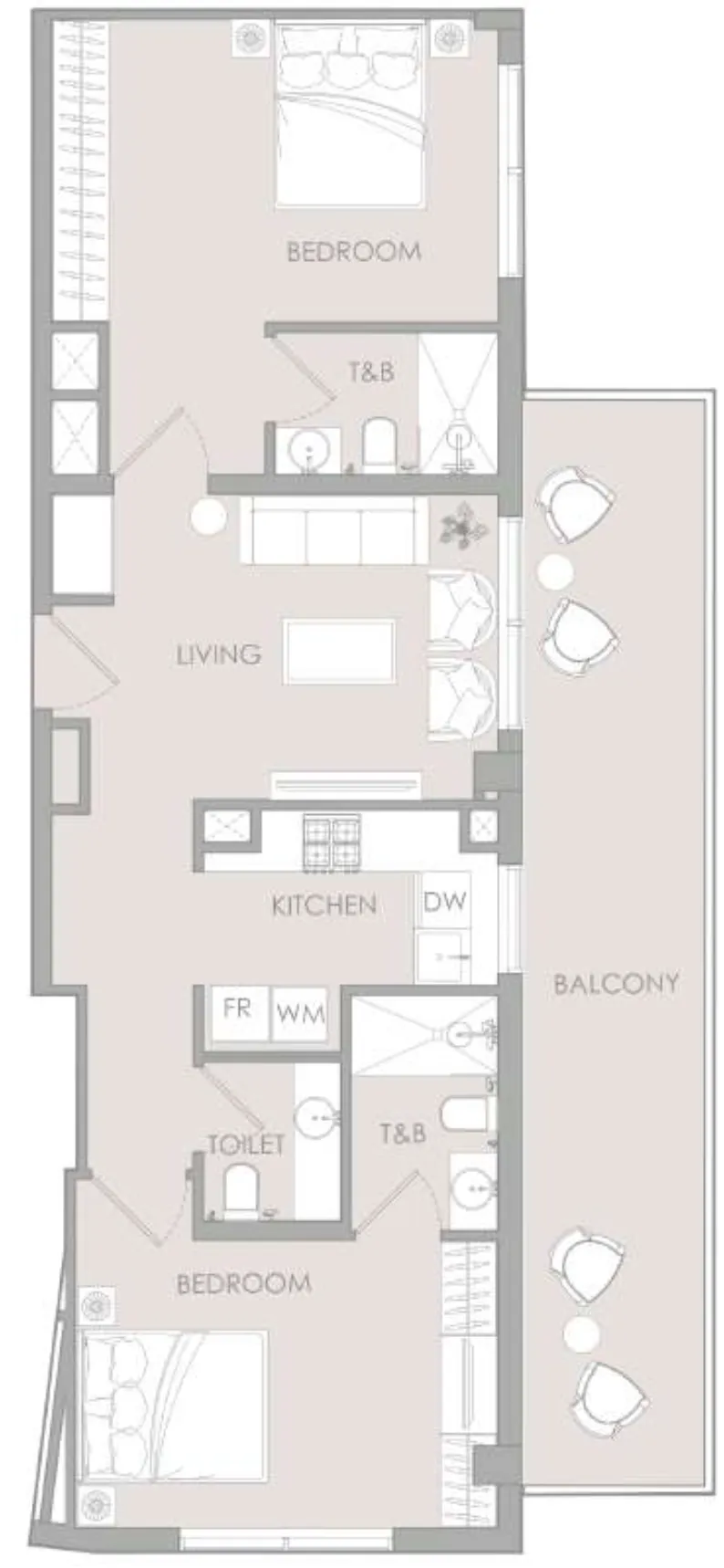 2 BR layout at IR1DIAN Park
