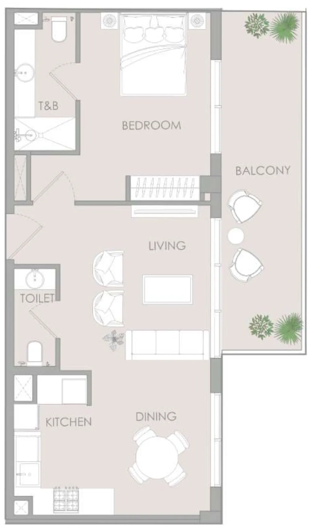 1 BR layout at IR1DIAN Park