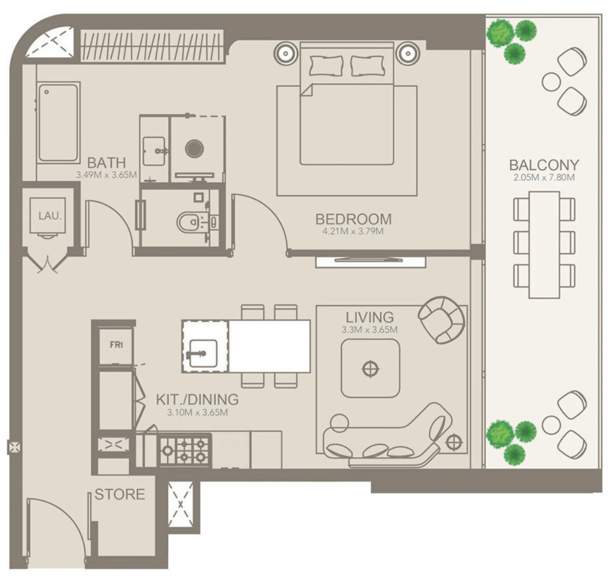 1 BR layout at Golf Grove by Regent
