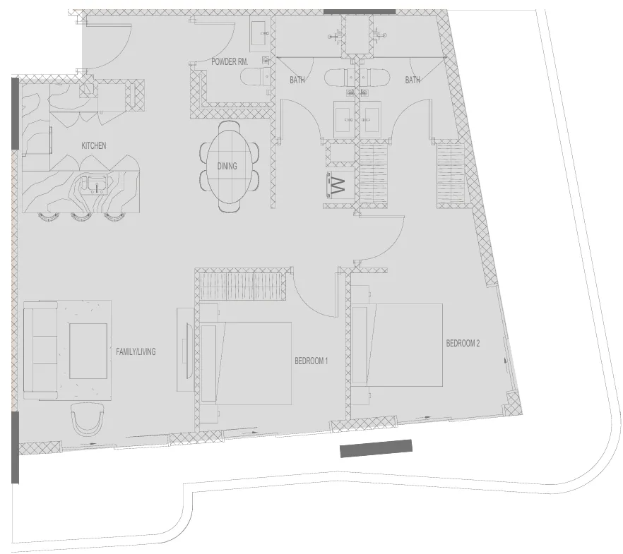 2 BR layout at Hadley Heights 2