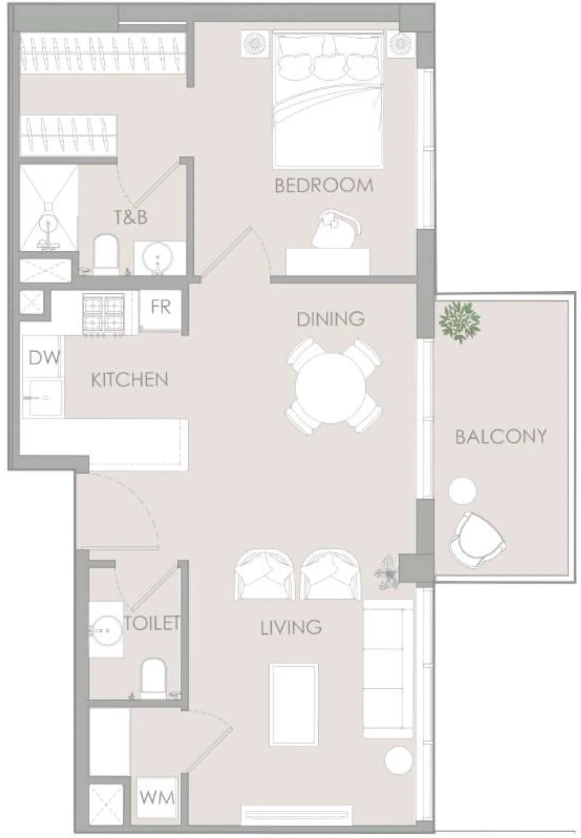 1 BR layout at IR1DIAN Park