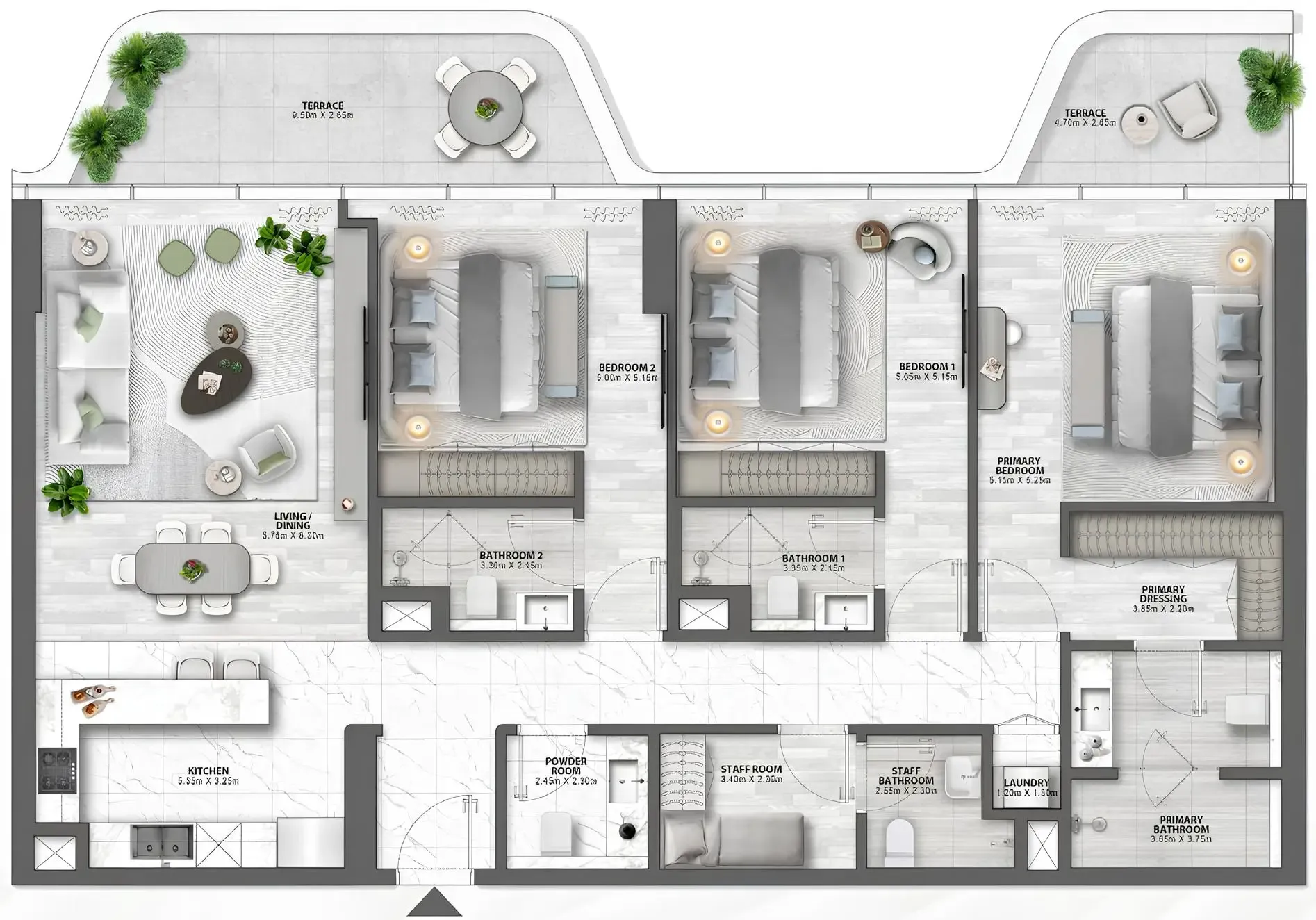 3 BR layout at Passo by Beyond
