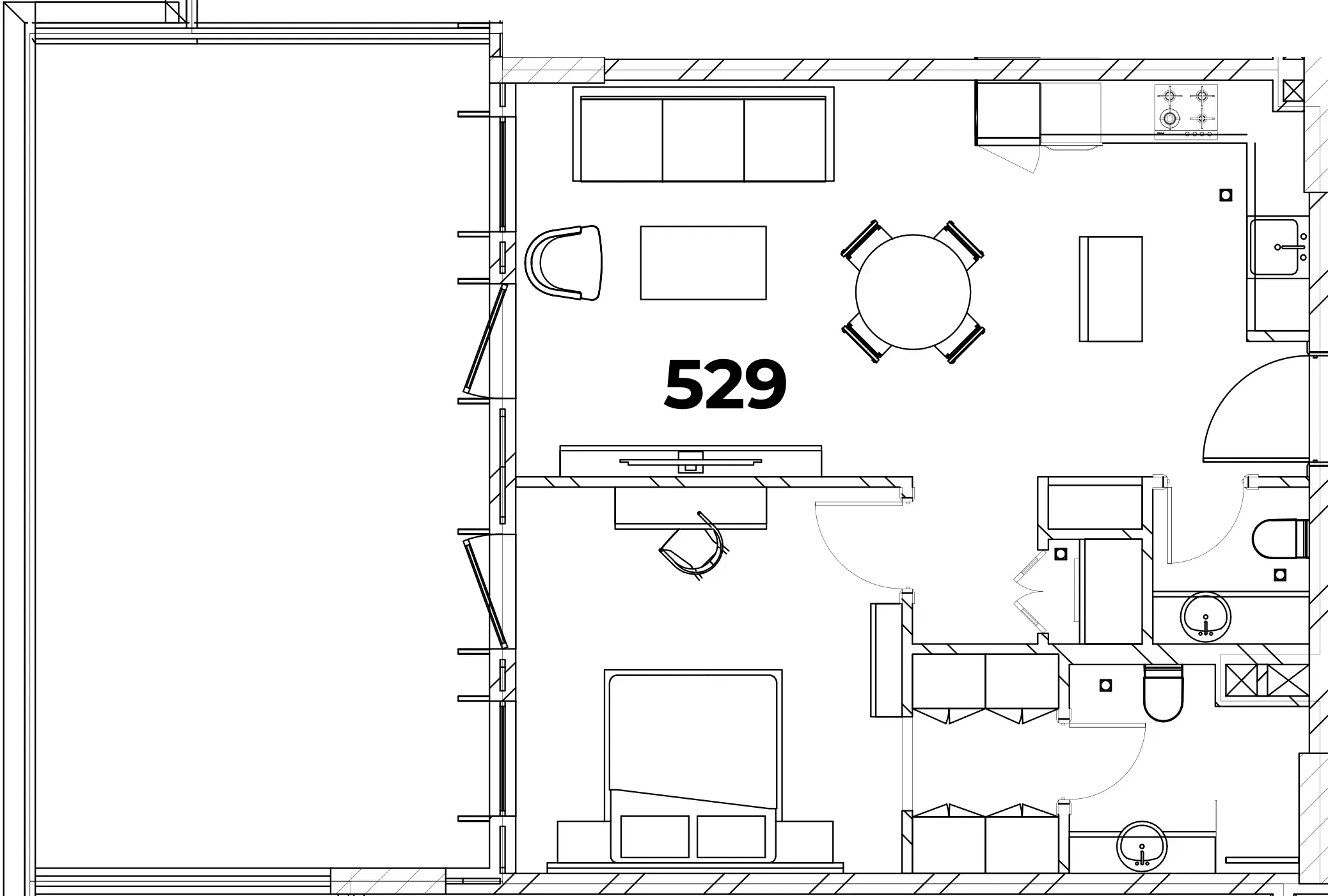 1 BR layout at Berkeley Square