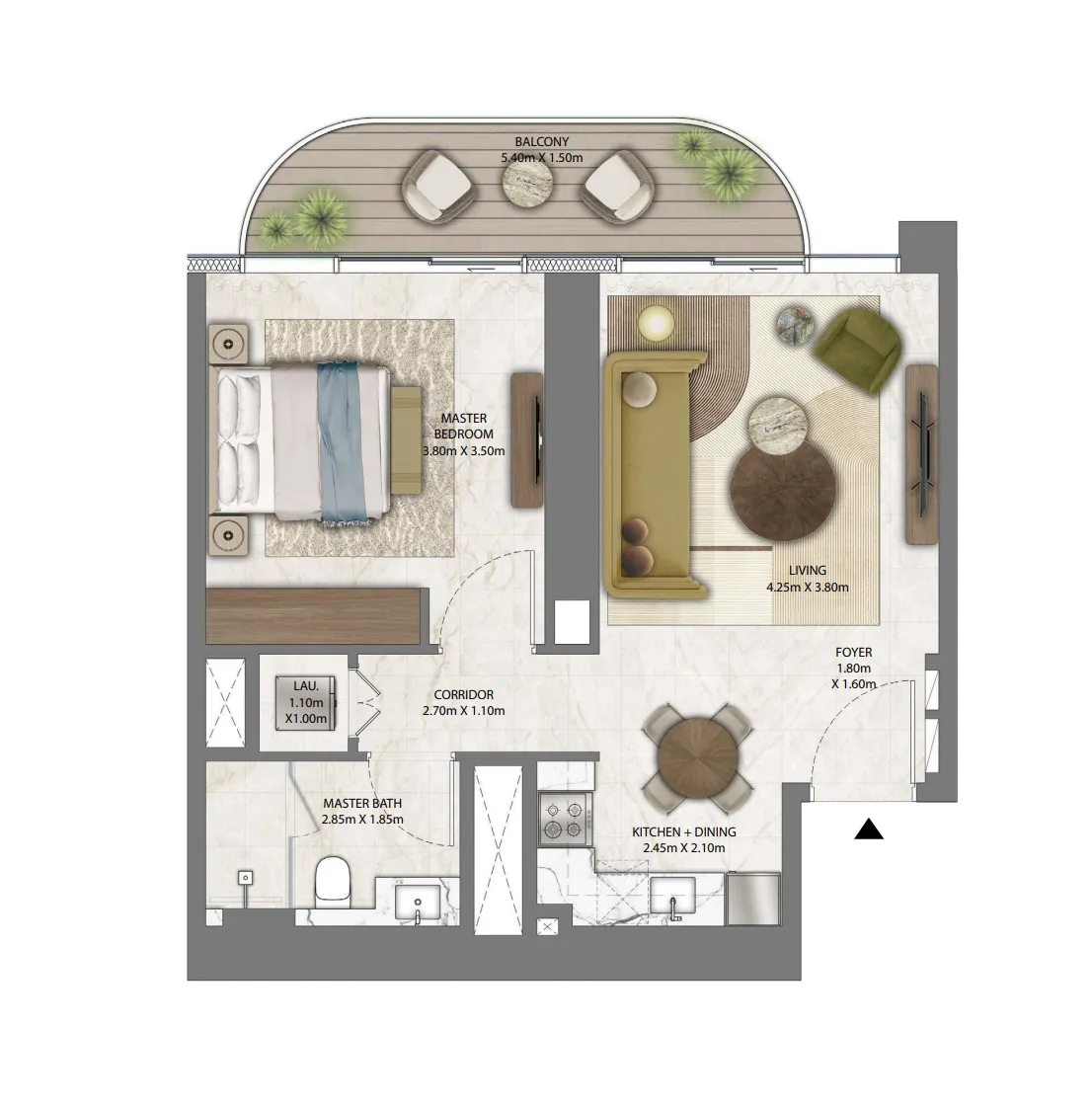 1 BR layout at Address Residences Zabeel