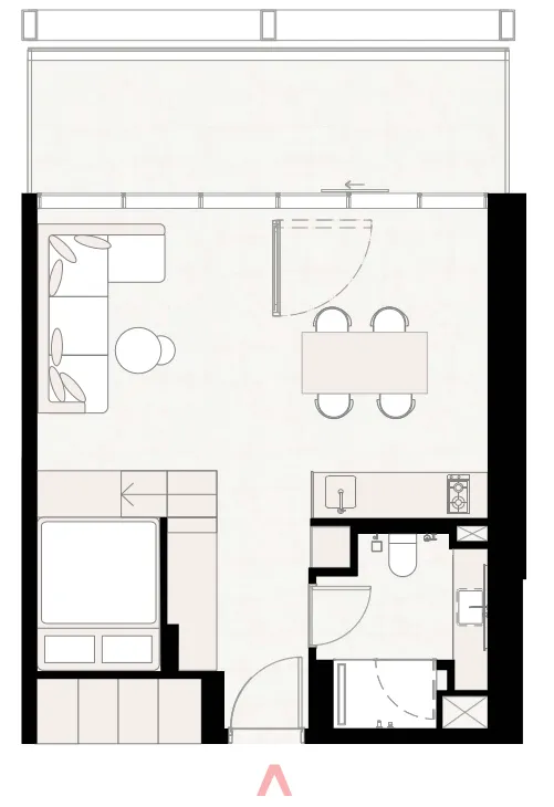 0 BR layout at UPSIDE Living