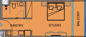 0 BR layout at Guzel Towers