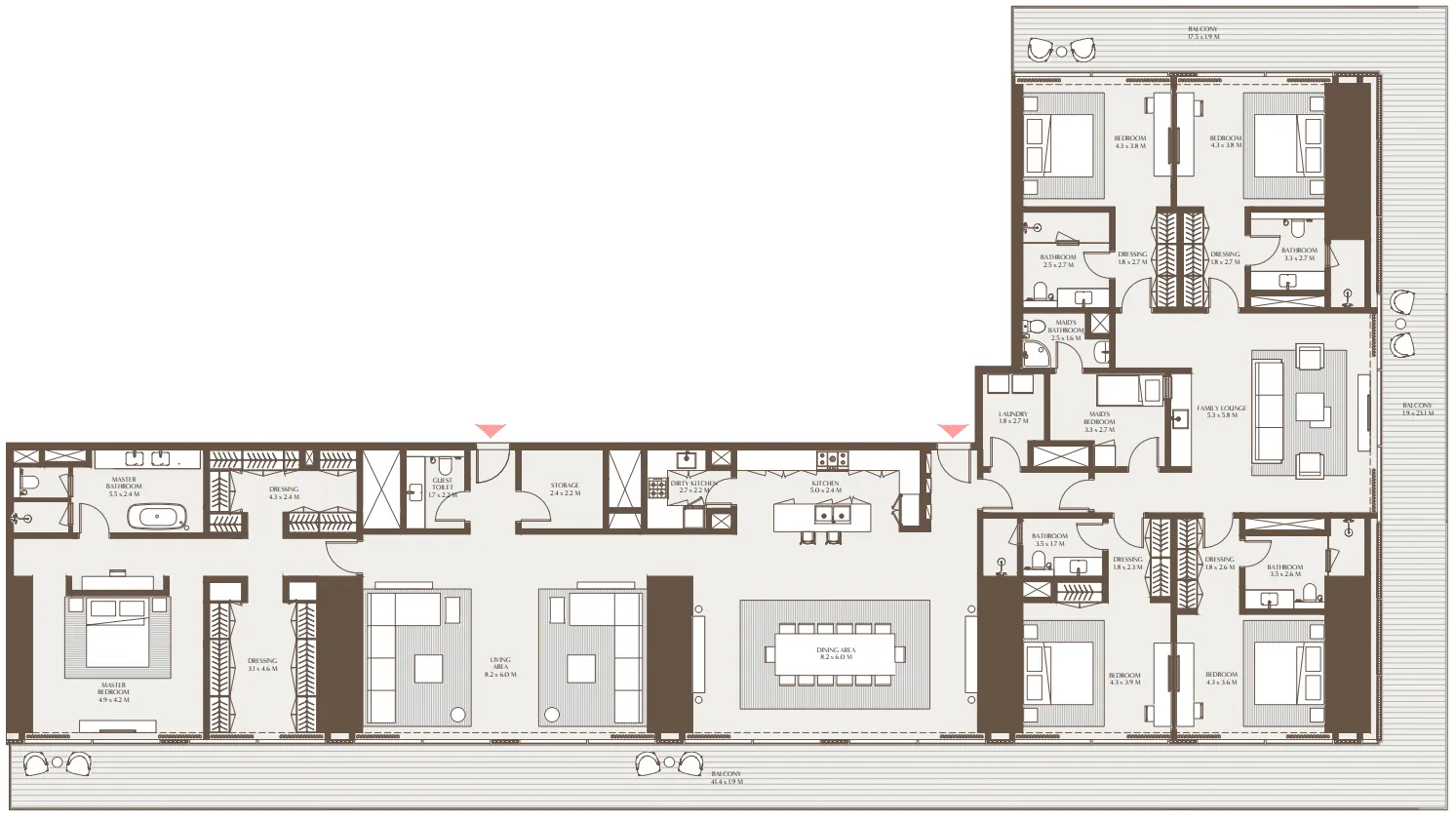 5 BR layout at Akala Residences