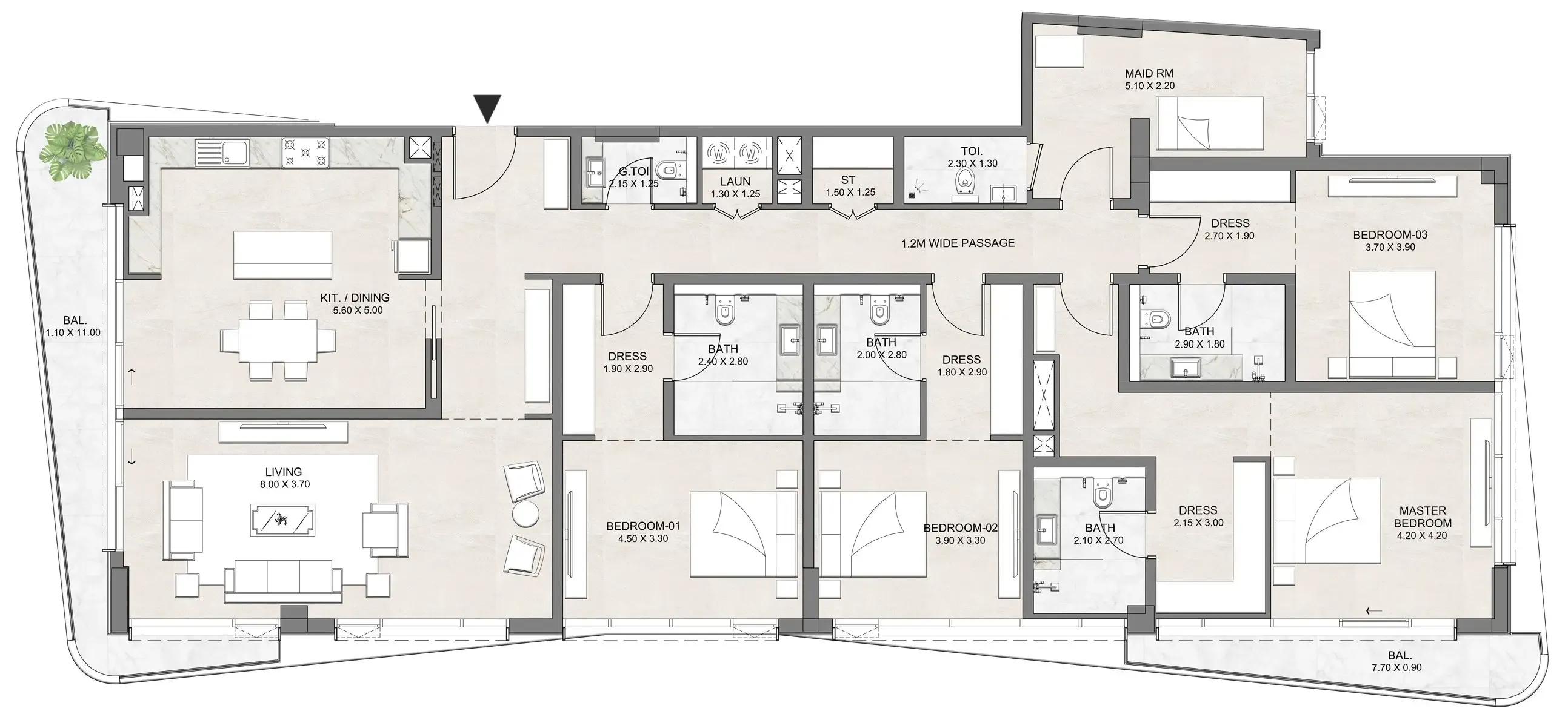 4 BR layout at Luzora Residence