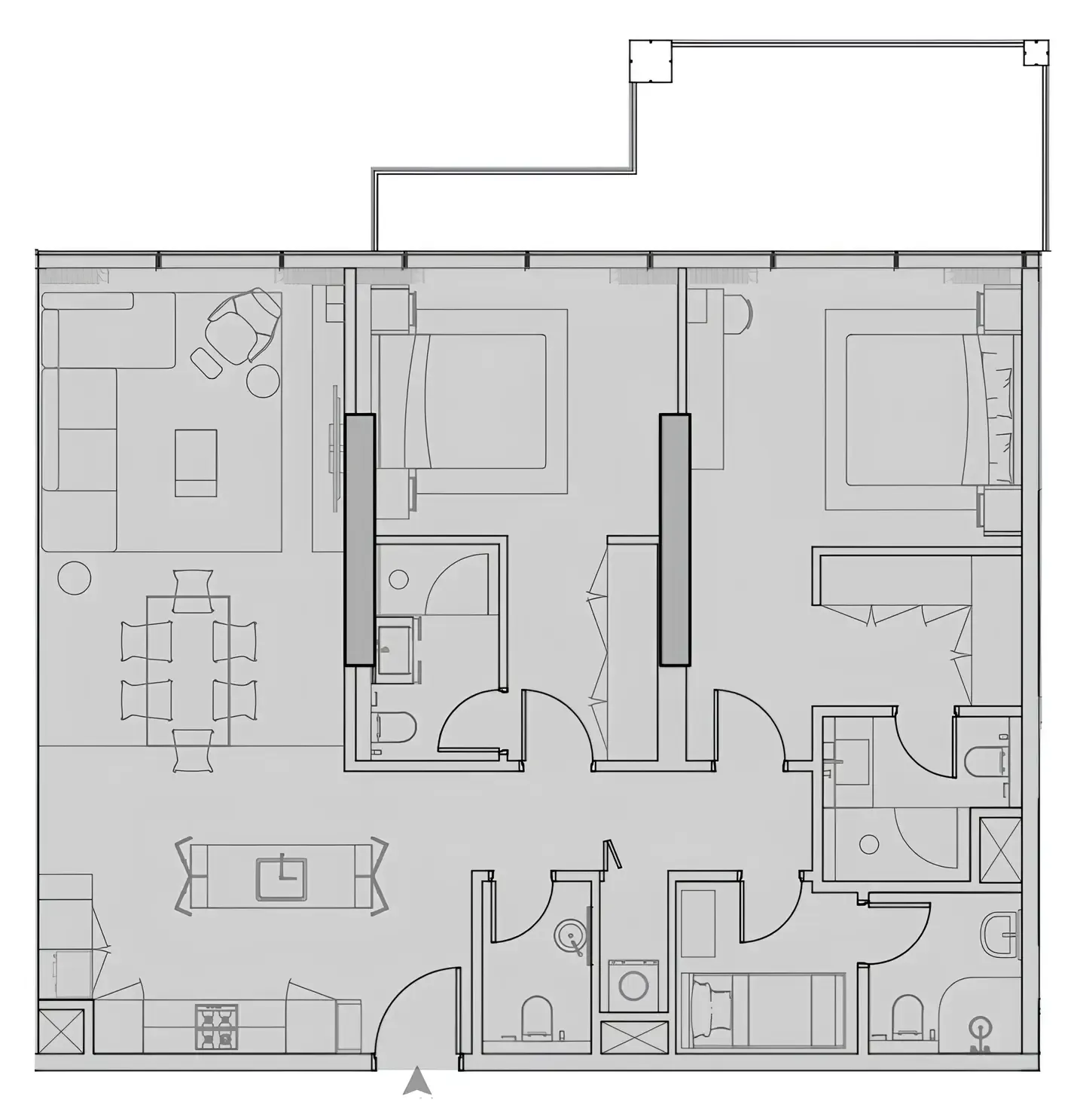 2 BR layout at Wynwood Horizon