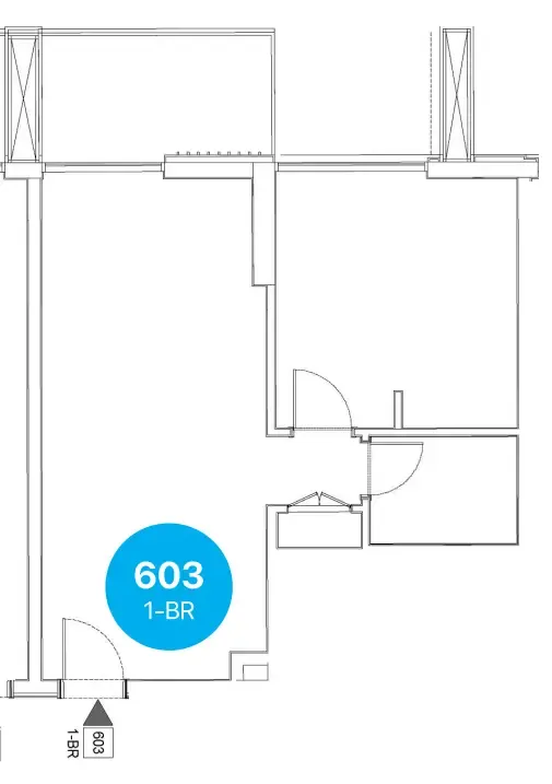 1 BR layout at Edgewater Residences 1, 2 and 3
