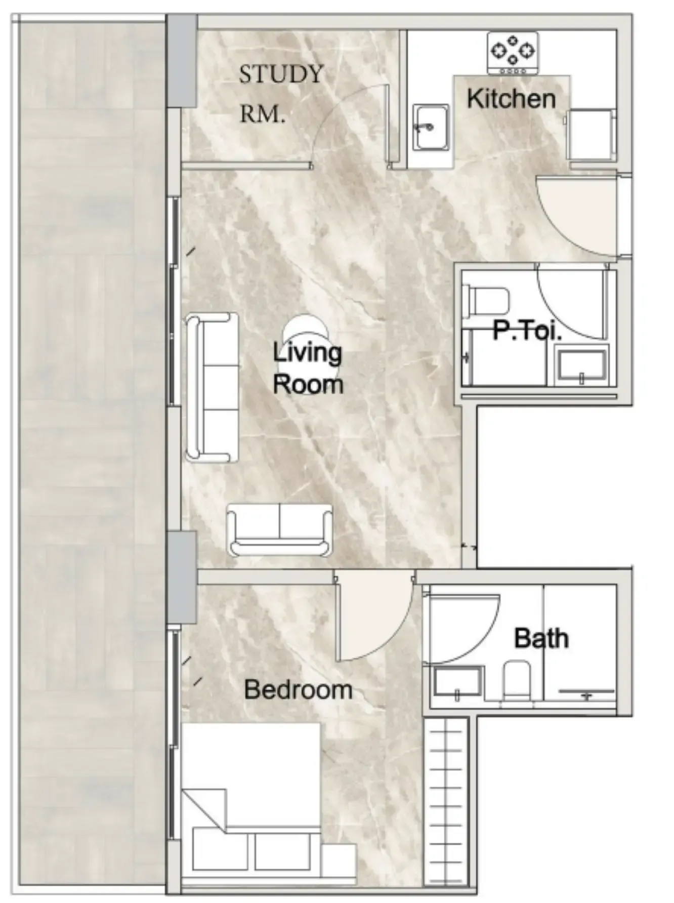 1 BR layout at Zyra Vista Residence
