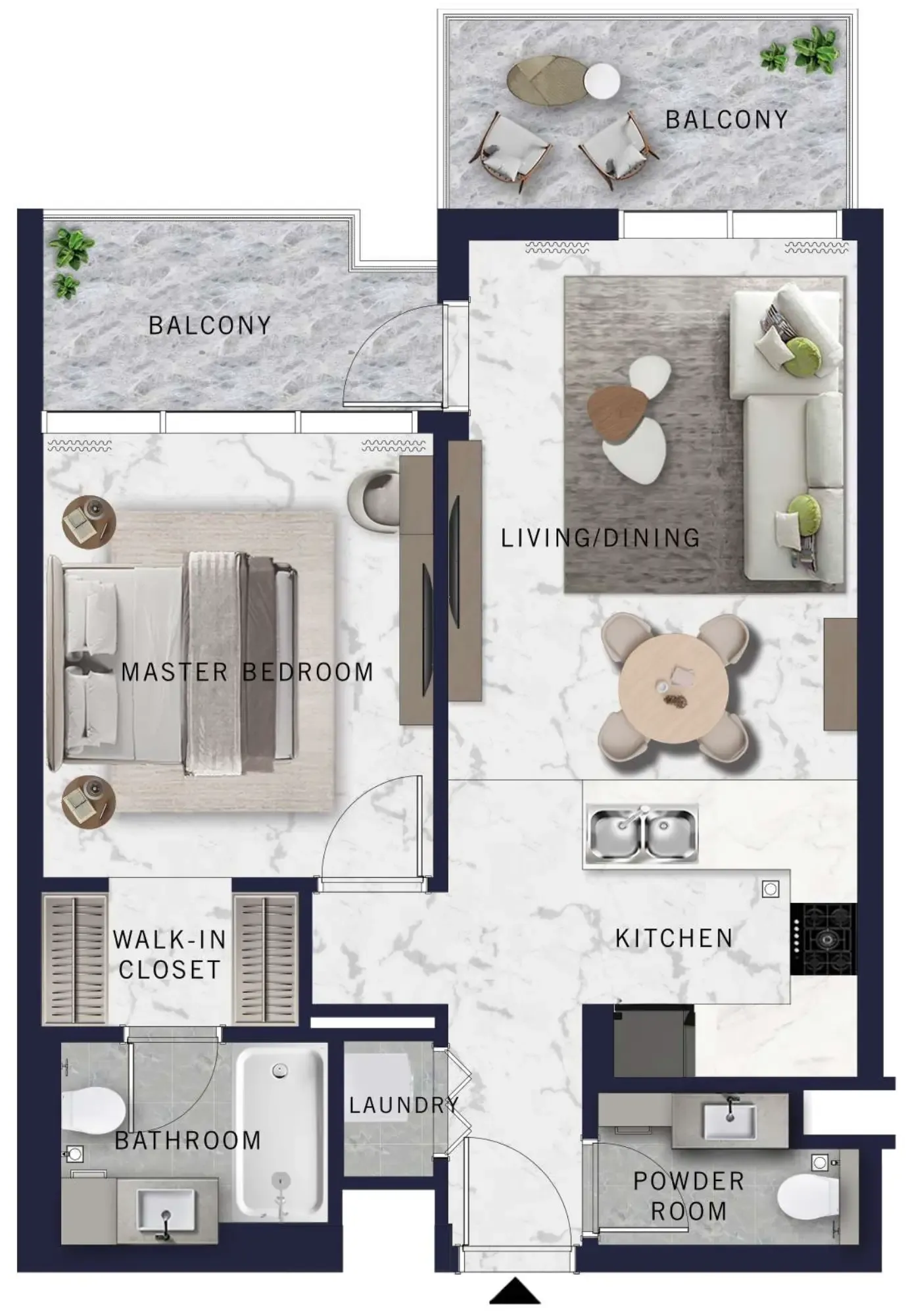 1 BR layout at DoubleTree by Hilton