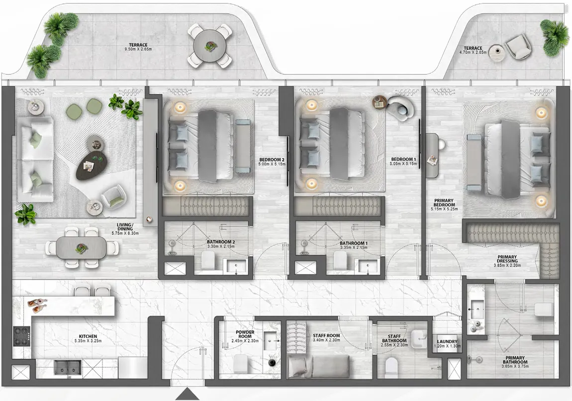 3 BR layout at Passo by Beyond