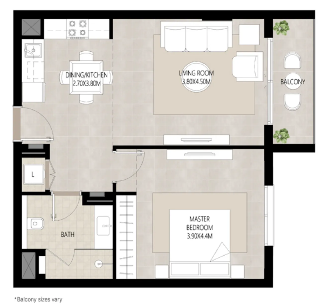 1 BR layout at Berkshire Park