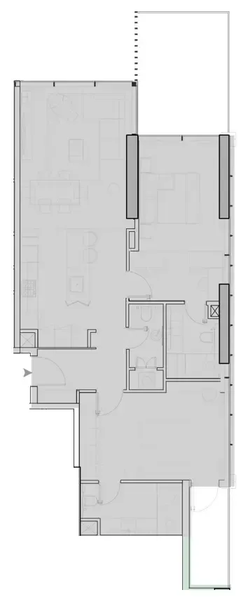 2 BR layout at Wynwood Horizon