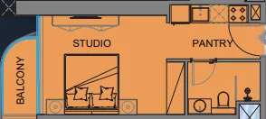 0 BR layout at Guzel Towers