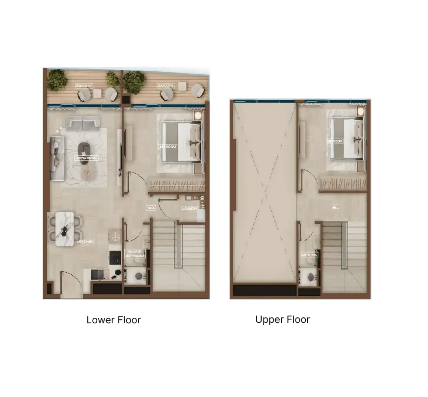 2 BR layout at Sky Hills Astra