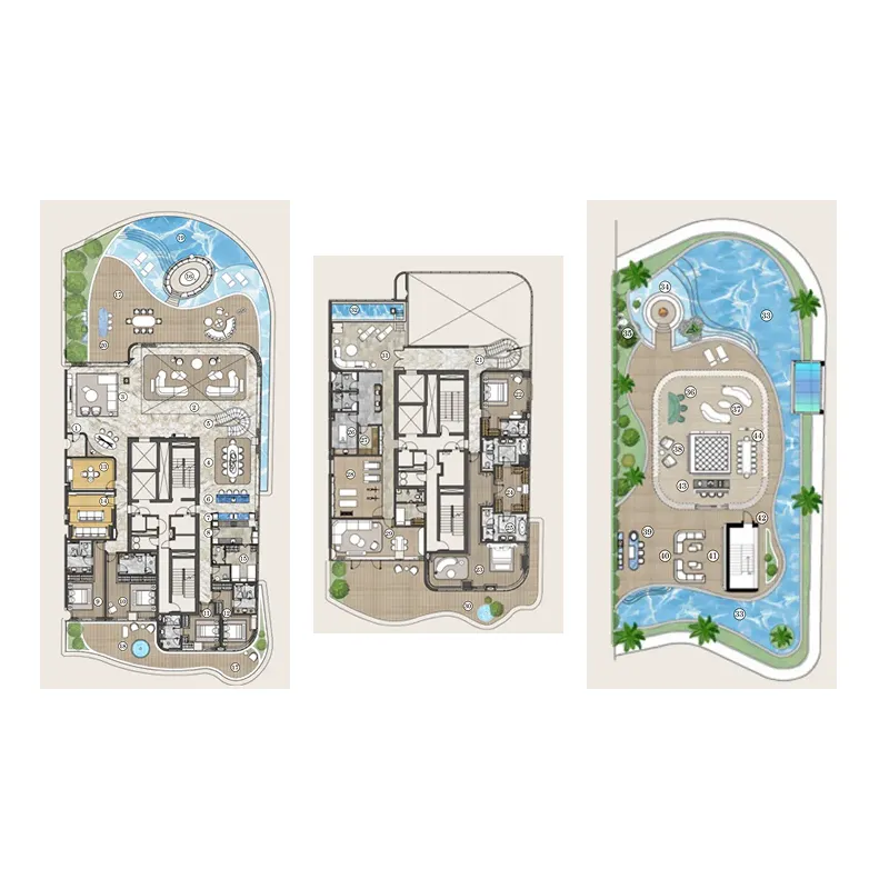 6 BR layout at One Crescent Palm
