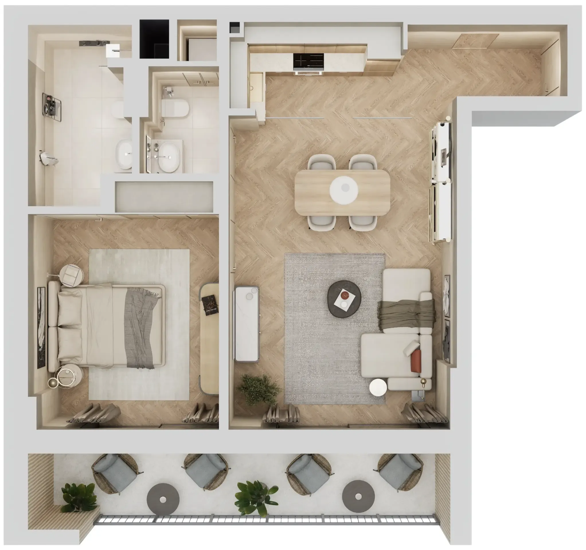 1 BR layout at Arisha Terraces