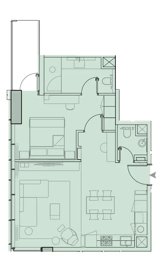 1 BR layout at Wynwood Horizon