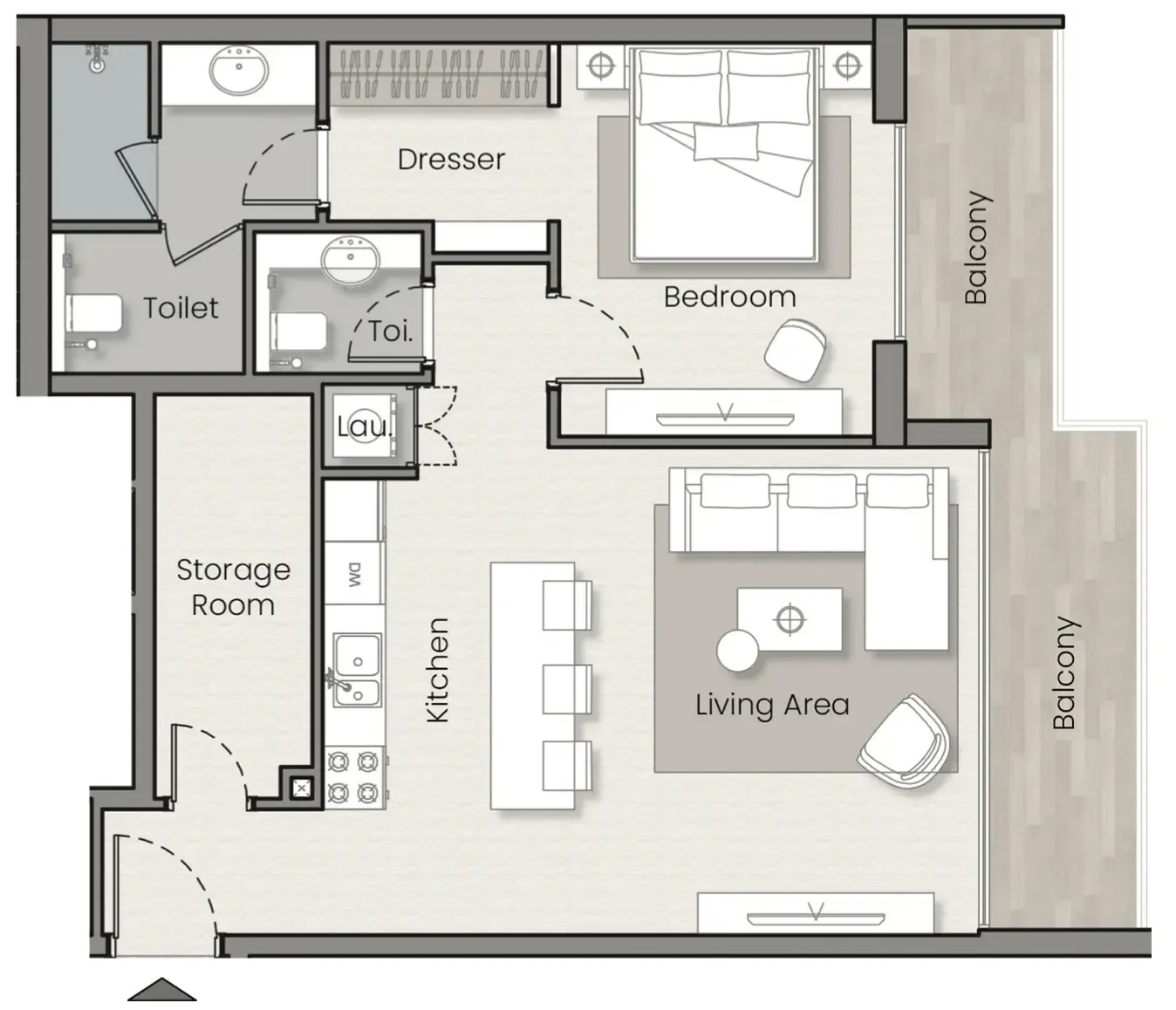 1 BR layout at Havelock Heights