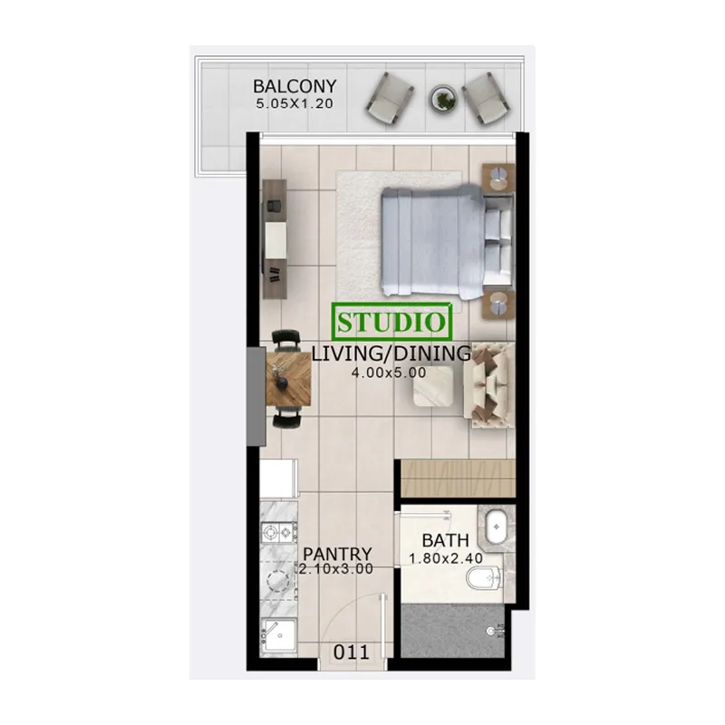 0 BR layout at Arlington Park