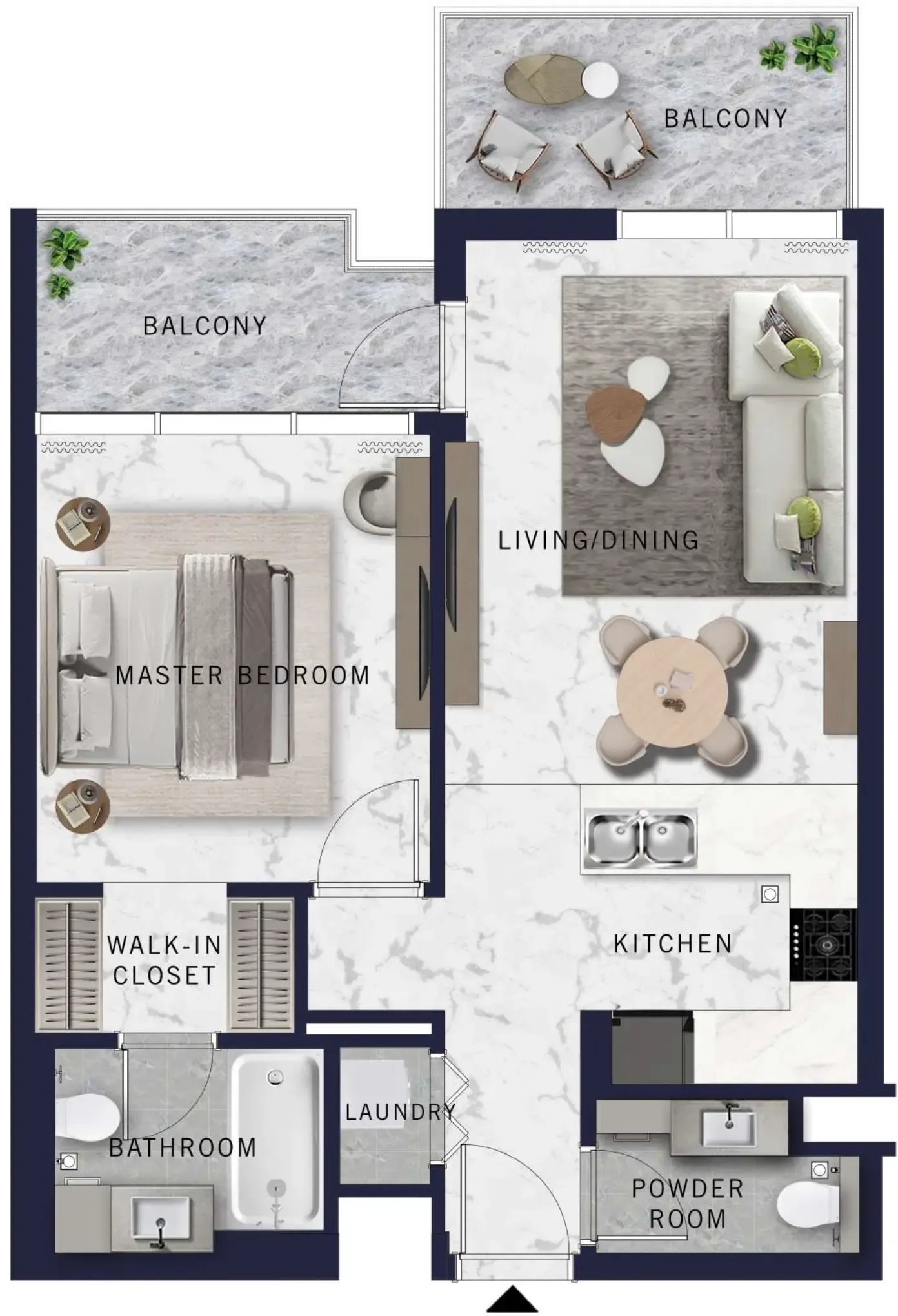 1 BR layout at DoubleTree by Hilton