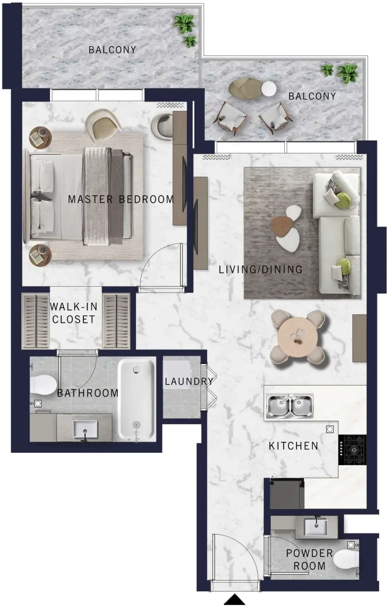 1 BR layout at DoubleTree by Hilton