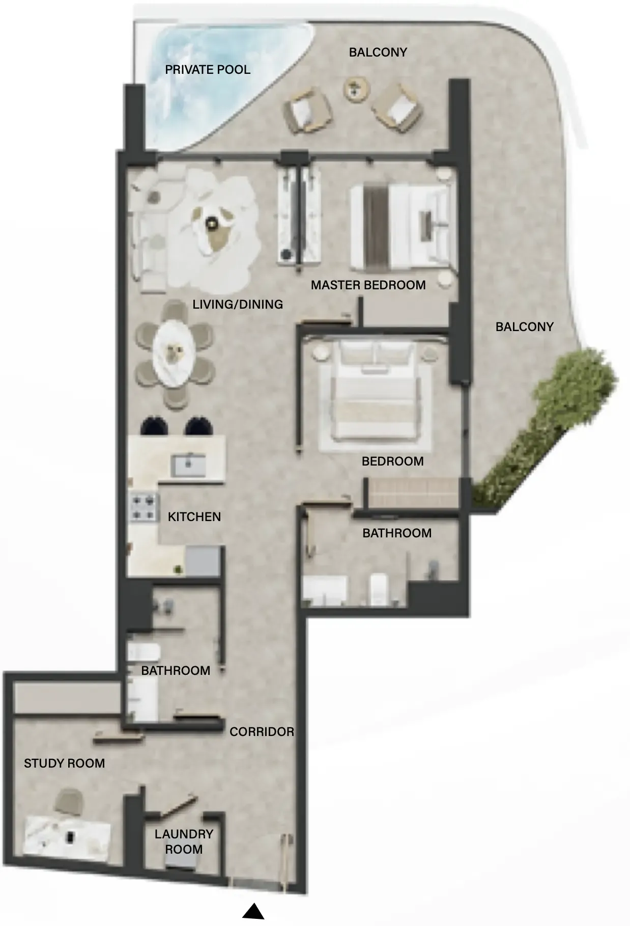 2 BR layout at Weybridge Gardens 4